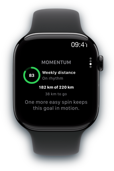 Bikingo Apple Watch Goal Momentum screen